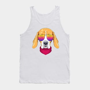 Hipster serious dog Beagle Tank Top